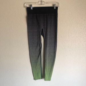 Lime to Black Ombré Workout Tights